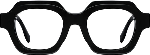 Amandla geometric optical frame in glossy black — front view