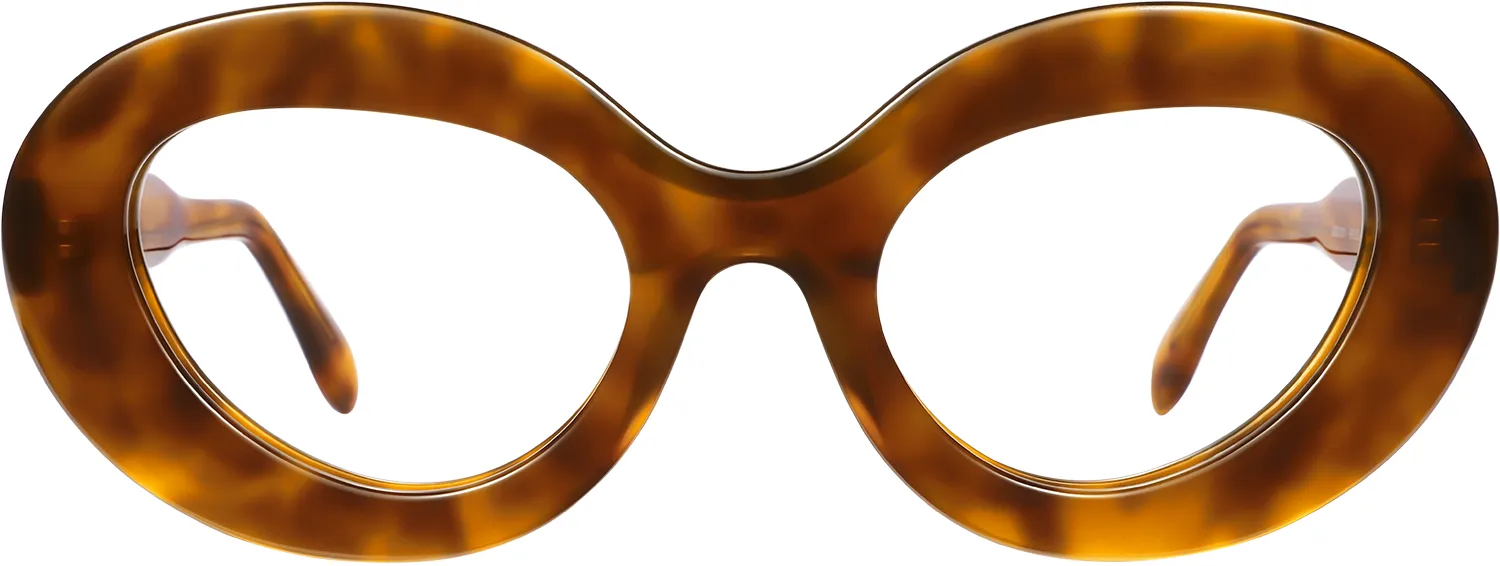 Obsidian oversized geometric optical frame in tortoise shell acetate — front view
