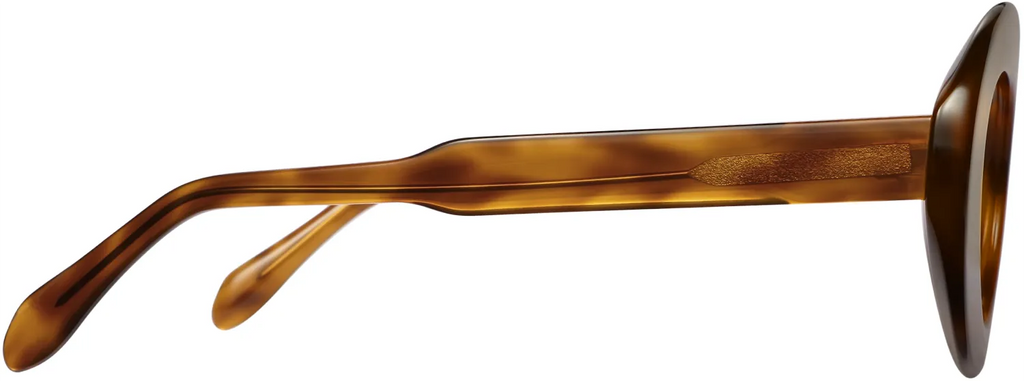 Obsidian oversized geometric optical frame in tortoise shell acetate — side profile view