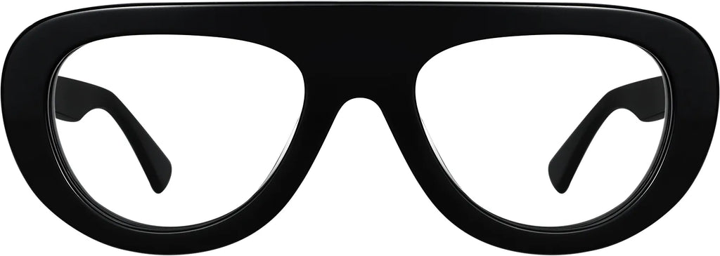 Indlovu black geometric acetate frames - front view