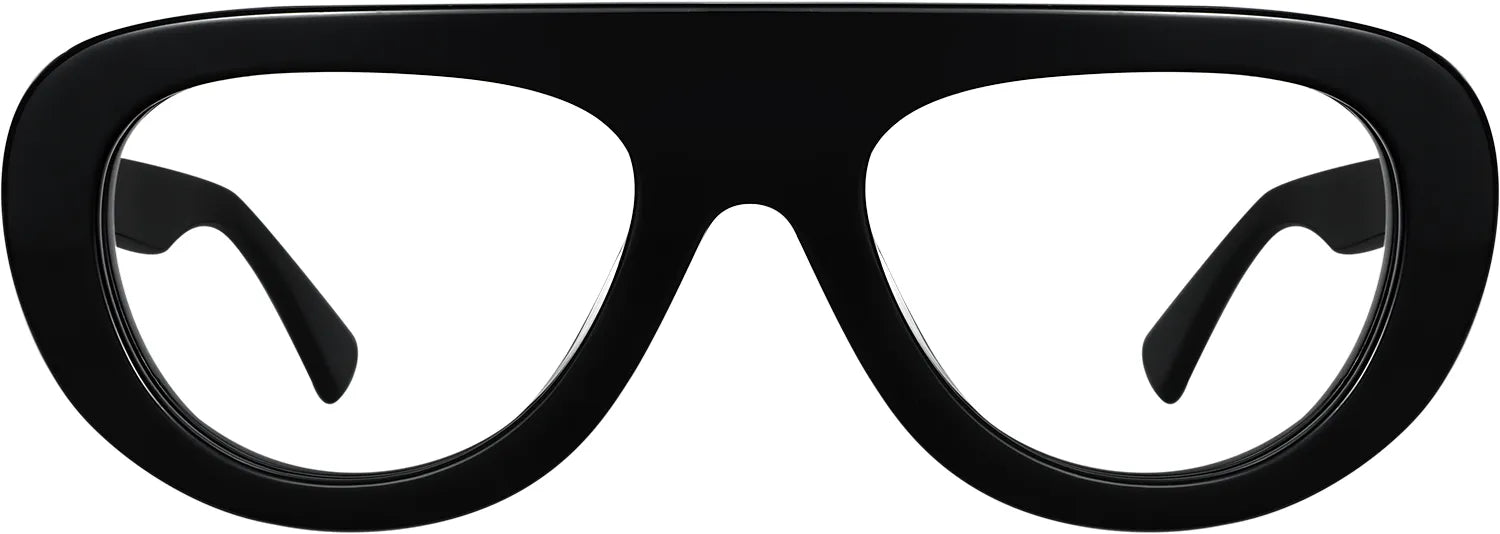 Indlovu black geometric acetate frames - front view