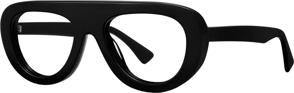Indlovu black geometric acetate frames - three-quarter view