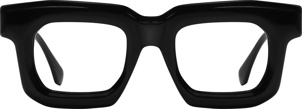 Qhawe black square acetate frames - front view
