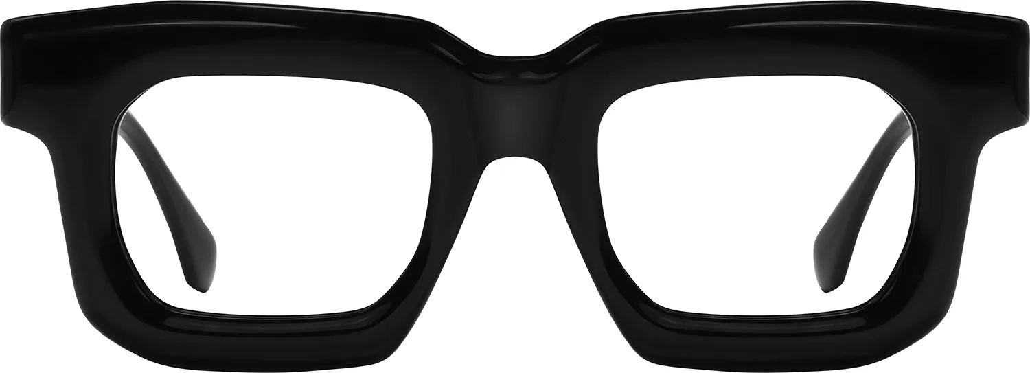 Qhawe black square acetate frames - front view