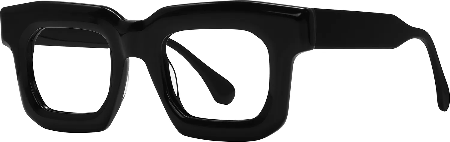 Qhawe black square acetate frames - side angle view