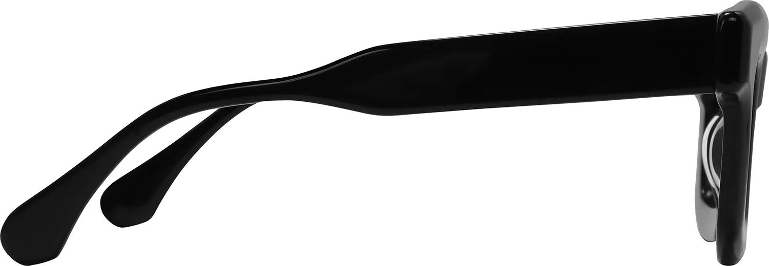 Qhawe black square acetate frames - temple view