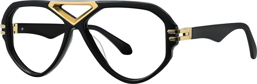 APEX aviator frames side angle — gold hinge detail