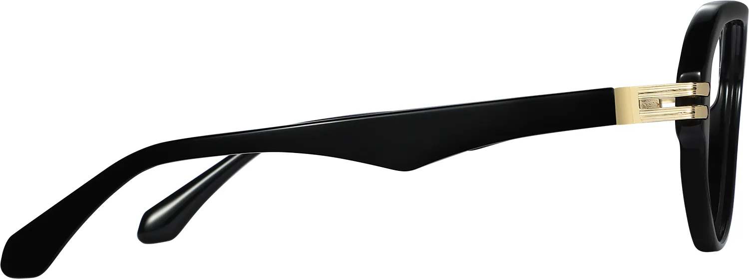 APEX aviator frames temple view — structured acetate profile