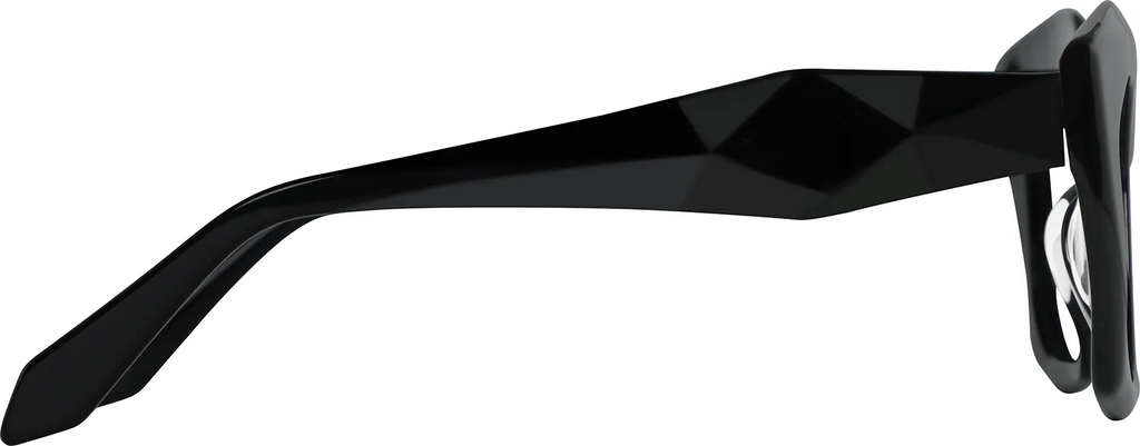 Zuurberg geometric optical frame — side view showcasing diamond-faceted temple texture