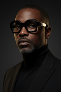 Amandla geometric optical frame — J FRED LUXE editorial hero shot